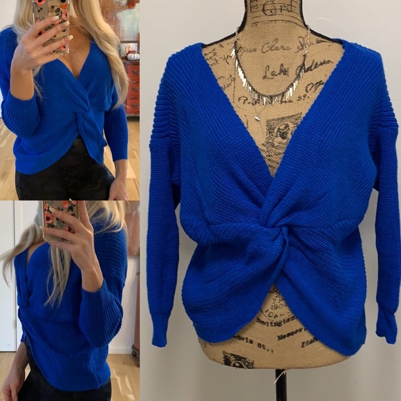 Sweaters - Royal Blue Twist Sweater